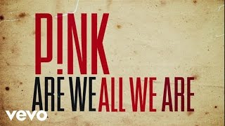 P!Nk - Are We All We Are (Official Lyric Video)