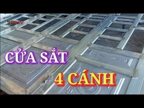 || Cửa sắt 4canh|| sắt 3×9/3×6/ Cao 2m59 rộng 3m20/