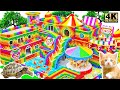 DIY- How to Build Mini Rainbow Water Slide To Circus Playground And Swimming Pool From Magnetic Ball
