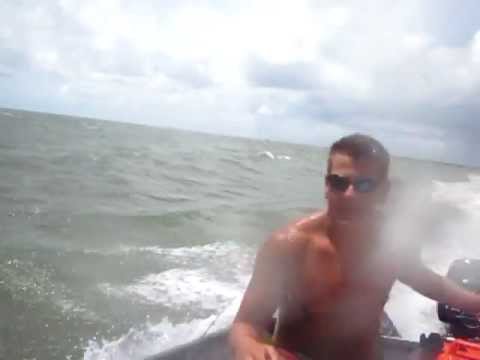 jon boat in rough waves