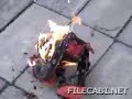 Tickle Me Elmo on fire