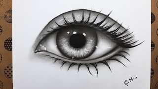 Karakalem Gerçekçi Göz Resmi Çizimi Adım Adım Nasıl Yapılır, Göz Nasıl Çizilir 2