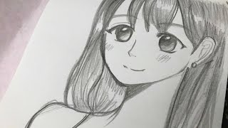 Drawing Manga Girl with Pencil (no time lapse drawing)