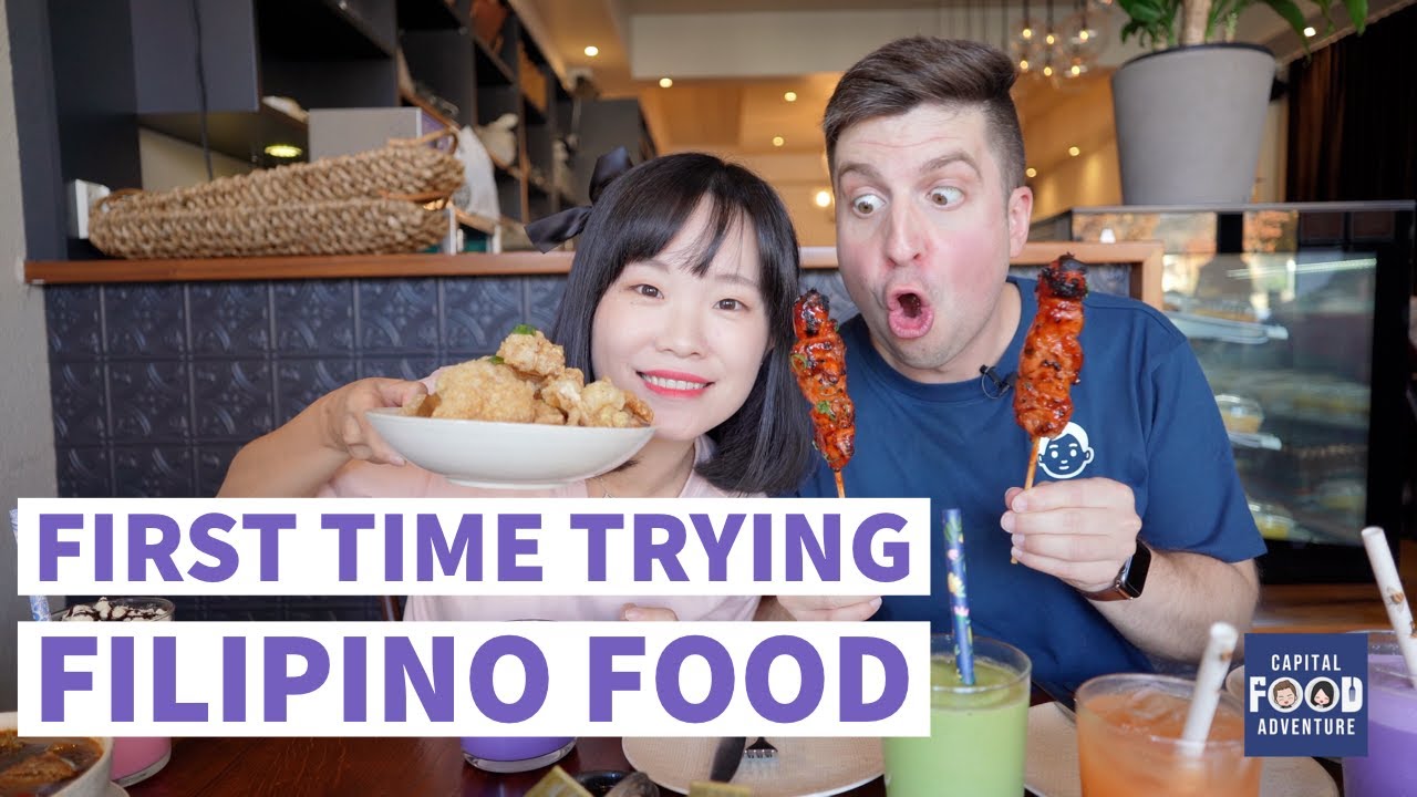 Trying Filipino for the first time! Lolo and Lola Canberra!