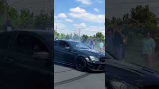 Mercedes AMG C63 Does Donuts in Traffic! #shorts