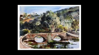 Learn to Paint "The Old Bridge" step-by-step easy watercolour.