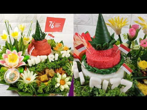2 KREASI CARA MENGHIAS TUMPENG MERAH PUTIH, JUARA 1 LOMBA 17 AGUSTUS