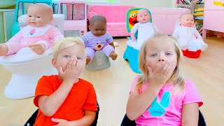 Potty Training Fun With Naomi, David, And Their Dolls