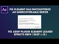 FIX Debug Element Has Encountered An Unrecoverable Error Element 3D After Effects CC 2019