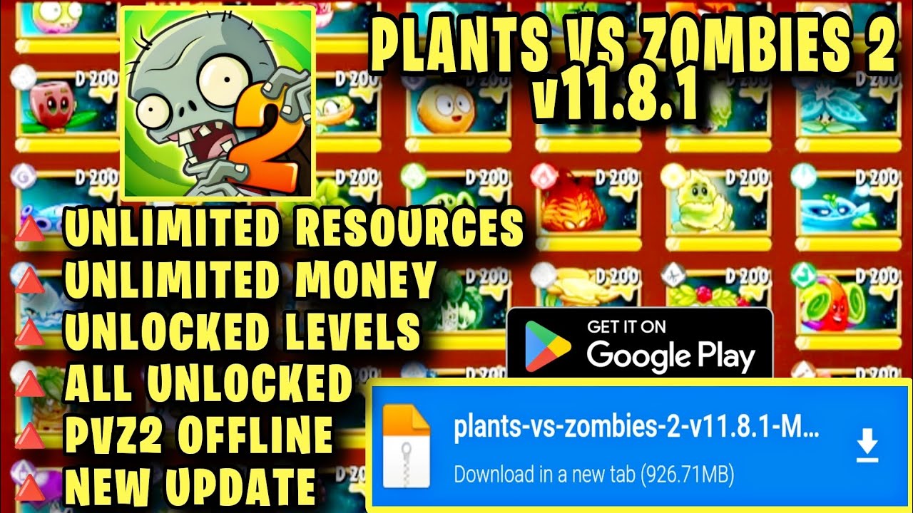 PLANTS VS ZOMBIES 2 – UNLIMITED MONEY APK MOD ALL PLANTS VS ZOMBIES 2 – UNLIMITED MONEY APK MOD ALL