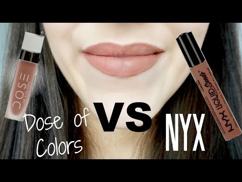 VIDEO : nyx suede lipstick vs dose of colors matte lipstick | half/half review - it's been a while since my last half/halfit's been a while since my last half/halflipsticksreview so i decided to do another one with theit's been a while si ...