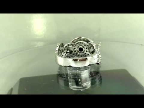 Black & White Diamond Engagement Ring 14K White Gold 2.38 Carat Certified Unique Handmade Black & White Diamond Engagement Ring 14K White Gold 2.38 Carat Certified Unique Handmade