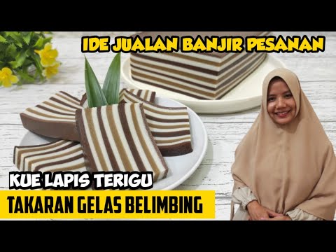 KUE LAPIS TERIGU TAKARAN GELAS BELIMBING