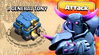 ATTACKING GENERAL TONY IN CLASH OF CLANS!! My Own Base!
