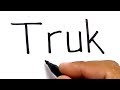 WOW, menggambar mobil TRUK dengan kata truk