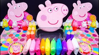 Asmr Mixing Peppa Pig Makeup Eyeshadow,Glitter Into Clear Slime 787