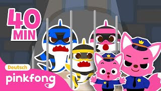 Dieb-Hai-Familie Vs Polizei Versteckspiel, Polizei Kumpel Pinkfong, Baby Hai Kinderlieder