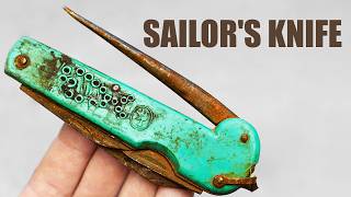 Old Marlin Spike Knife Restoration. Beautiful Emerald Micarta Scales