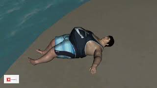 Beach-Prat 2 Big Belly He Becomes A Muscle Animation