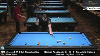 Damian Pongpanik Vs Brookman Holmes - Elite Singles - 2019 Western Bca 8-Ball Championship