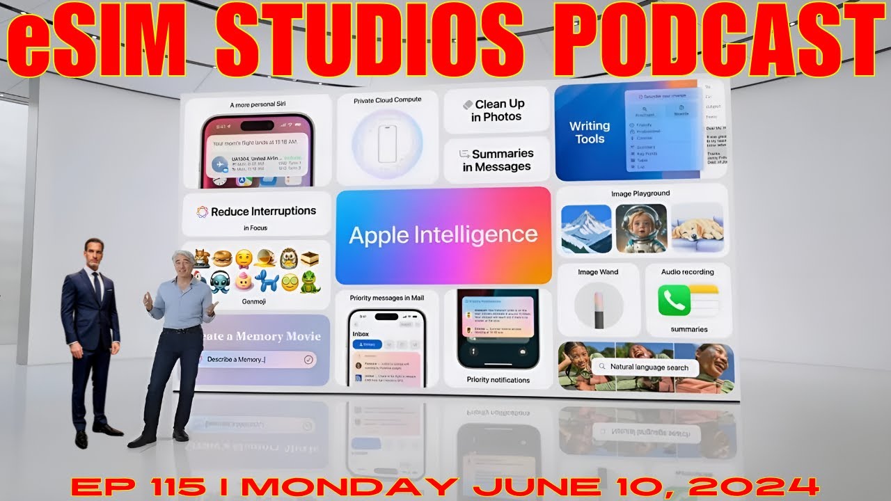 eSIM STUDIOS Podcast Ep 115 WWDC 2024 Apple Intelligence eSIM STUDIOS Podcast Ep 115 WWDC 2024 Apple Intelligence