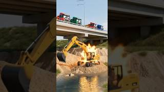 Melihat Alat Berat Excavator Terbakar