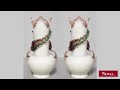 Antique Pair of French Victorian white satin glass vases