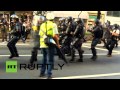 RAW: Police brutally clash with protesters at transport hike demo in Brazil