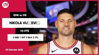 Nikola Vučević 10 Pts Vs Gsw 08 Feb 24-25 Chi Highlights