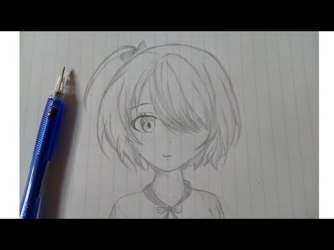 สอนวาดอนิเมะผู้หญิงน่ารักง่ายๆ - ผมสั้นปัดข้างปิดตาข้างเดียว |Ep.29| How to draw anime girl