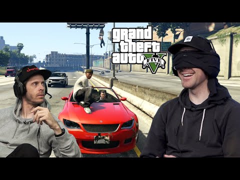 HOW HARD IS IT TO PLAY GTA BLINDFOLDED? - Grand Theft Auto V | 2dudes1game