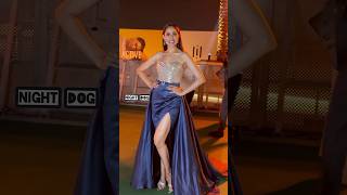 Pragyajaiswal Hot Legshow In Slit Dress At Iifa
