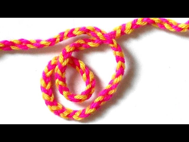 Двухцветный шнур крючком Двухцветный шнур крючком