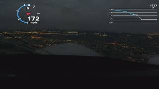 Flying my T310R home on a windy night with a strong cross wind
