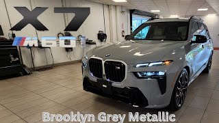 NEW ARRIVAL! 2024 BMW X7 M60i Brooklyn Grey Metallic on Ivory White
