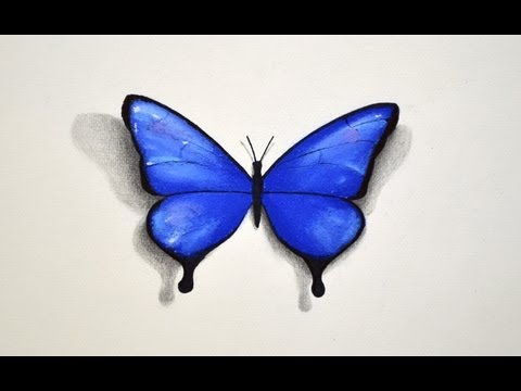 Cómo dibujar una mariposa - Cómo dibujar con pastel