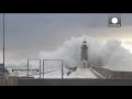 Atlantic storm: Huge waves crash into lighthouse in Portugal