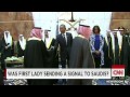 Outrage as Michelle Obama skips scarf with Saudis