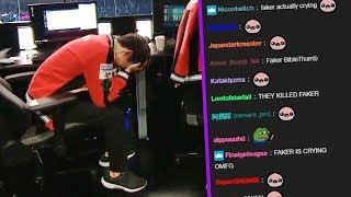 Faker Crying On Stage With Twitch Chat Reactions Worlds 2017 Skt Vs Ssg Finals