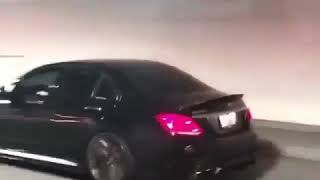 Loud Mercedes AMG C63 S reversing in car park at night and...#Mercedes