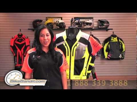 motorcycle jacket, a custom fit can be achieved by utilizing adjuster 