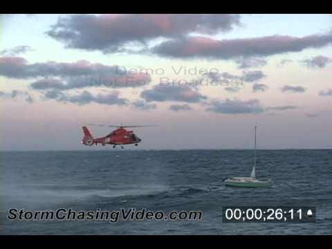 Coast Guard Helicopter over Lake Michigan coming to the aide of a sail boat
