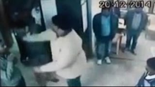 BJP leader beats VOLVO company employees - Live CCTV footage