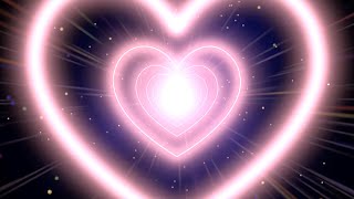 10 Hourspink Heart Backgroundneon Lights Love Heart Tunnel Background Video Loop