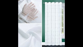 Gardine Ösen - Weiß Gestreift Mit Glitzer Neu Kollektion Luxury