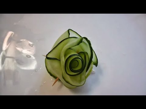 Как сделать розы из огурца видео