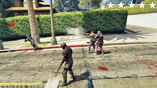 Gta 5 - Franklin, Michael And Trevors The Three Musketeers Five Star Cop Battle