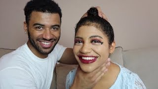 MY BROTHER DOES MY MAKEUP!!! Ft. Mega McVlogs