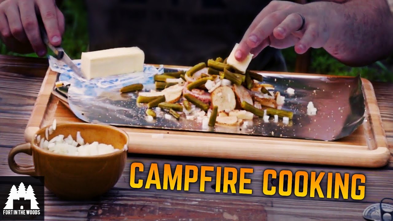 Camp Fire Cooking Ep. 1 Foil Packets | Fort In The Woods | FITW