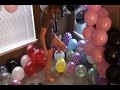 Feet bursting balloons